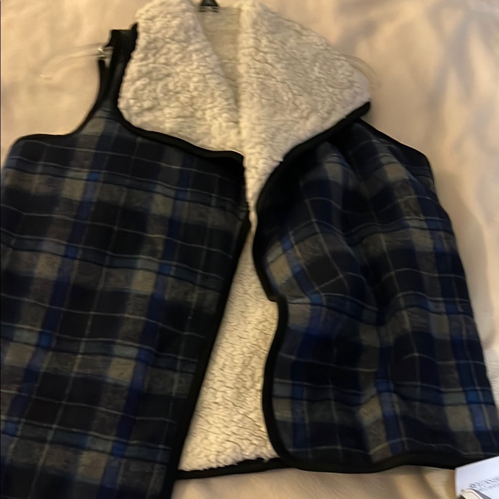 Plaid Sherpa-Lined Vest